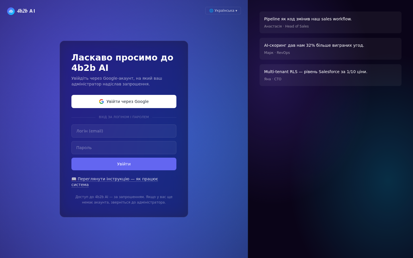 Екран входу: кнопка Google угорі та блок «Вхід за логіном і паролем» нижче